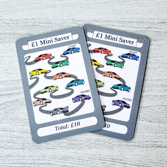 Race the Track Pocket Money Savings, Laminated Kids Tracker