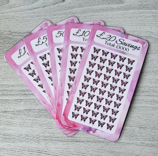 Pink Butterfly Savings Tracker Bundle