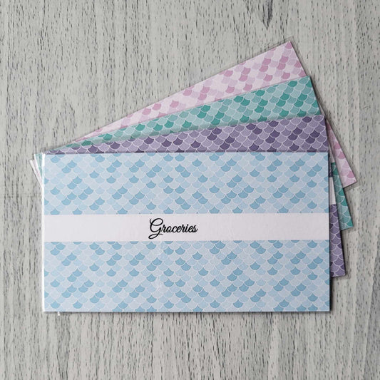 Pastel Mermaid Tail Personalized A6 Wallet Insert for Budget Binder