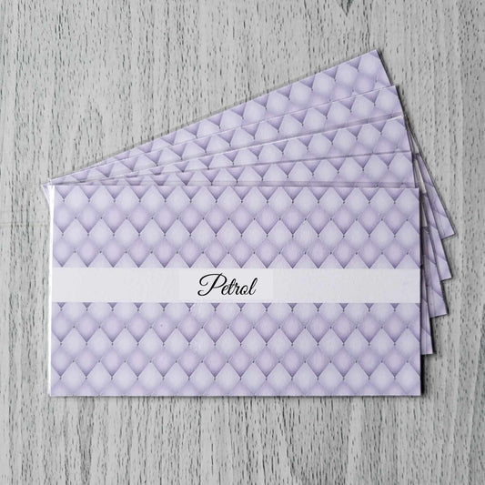 Lilac Harlequin Diamonds Personalized A6 Wallet Inserts for Cash Stuffing