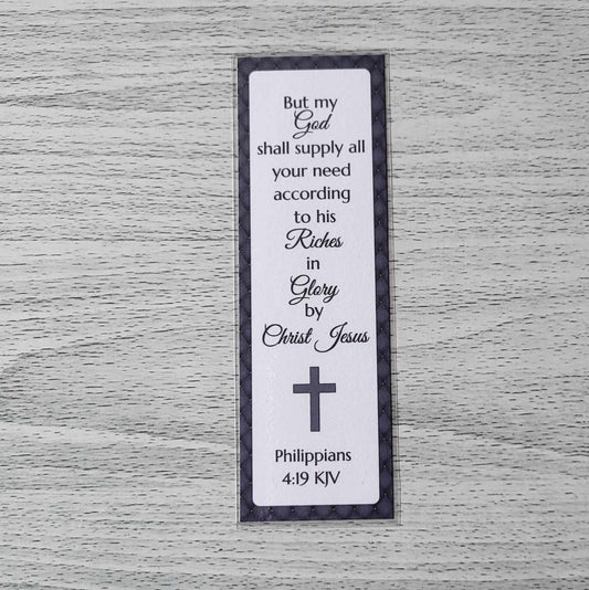 god will supply bible verse laminated bookmark